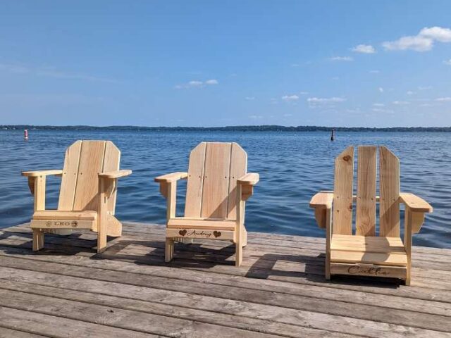 Kids wooden Muskoka chairs